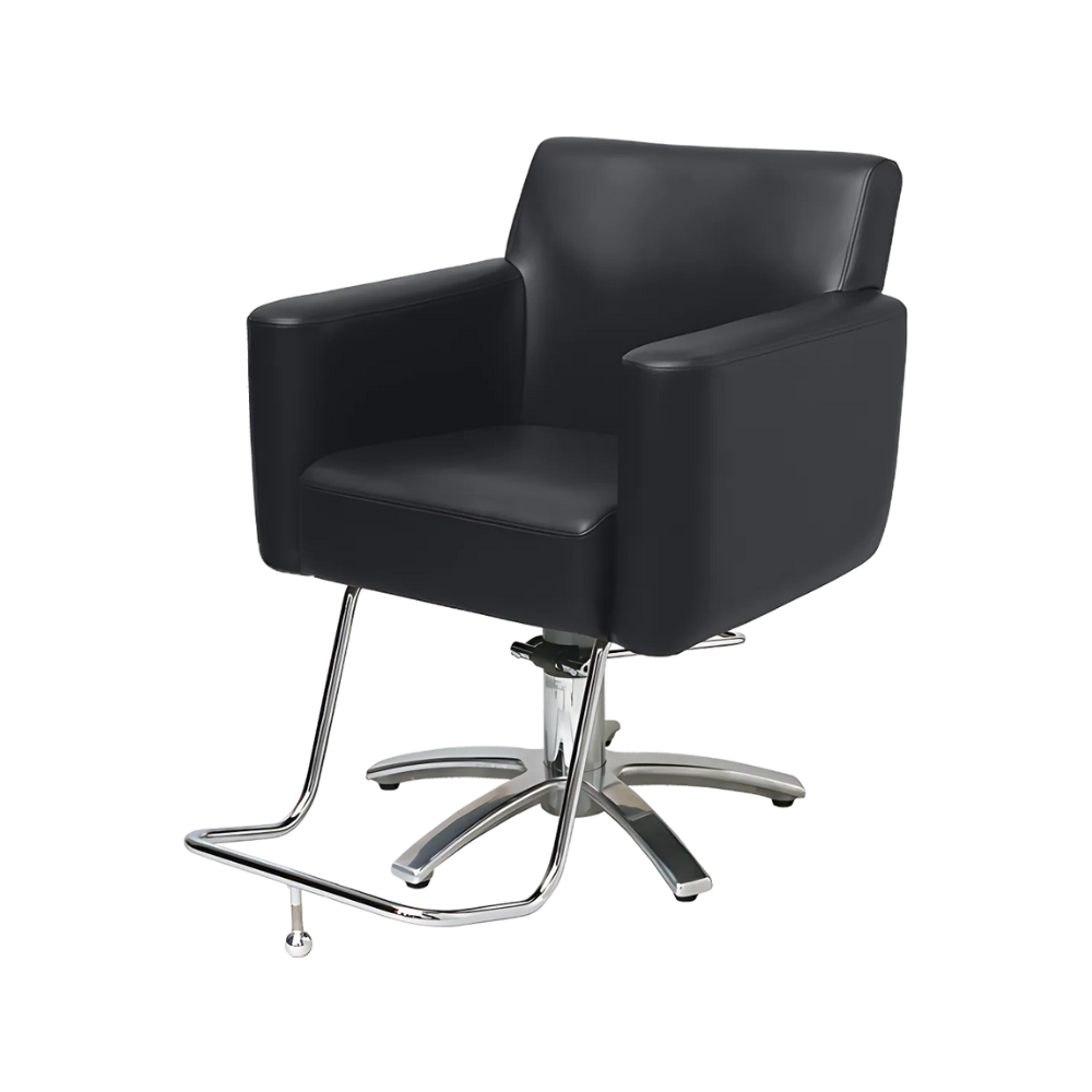 "COFF FRISÖRSTOL I SVART KLÄDSEL"