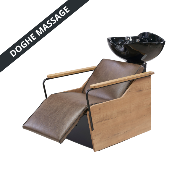 Schamponeringsstol I Love NY Doghe Massage från BeautyStar med träpaneler och konstläder