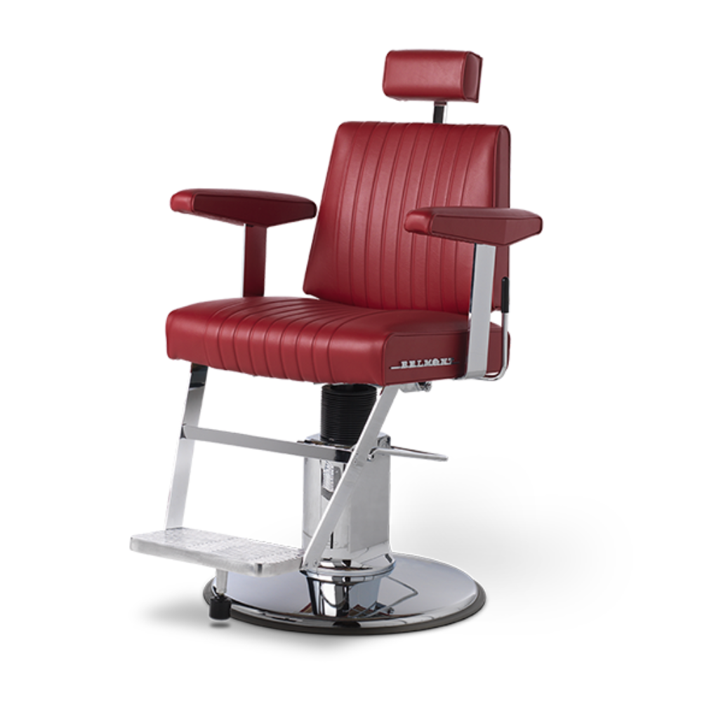 "Takara Belmont Dainty barberarstol i röd klädsel"
