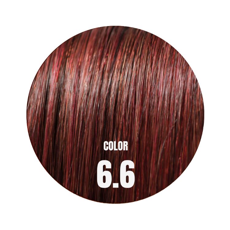 Vågigt löshår 50 cm färg 6.6 koppar mörkblond varm ton Dual Weft