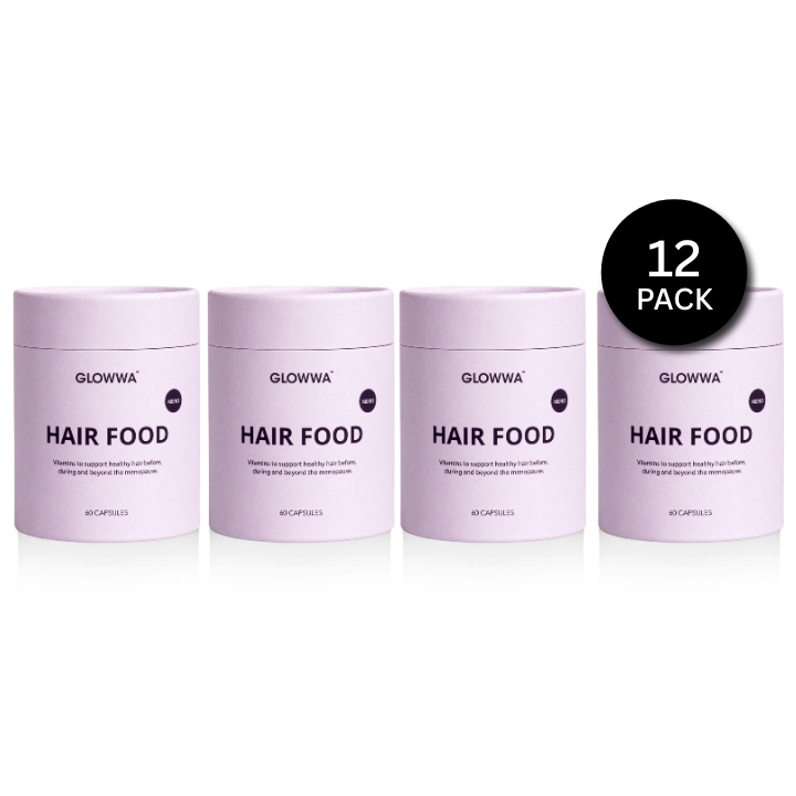 Glowwa Hair Food Meno 12-pack – hårtillskott i salongsstorlek för professionell försäljning.