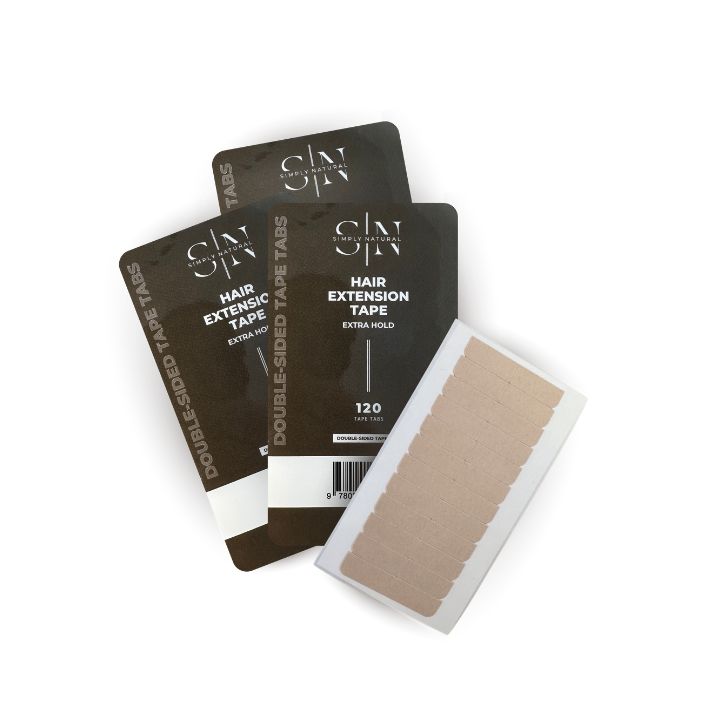 Simply Natural färdigskuren tejp för hair extensions 120 st extra hold