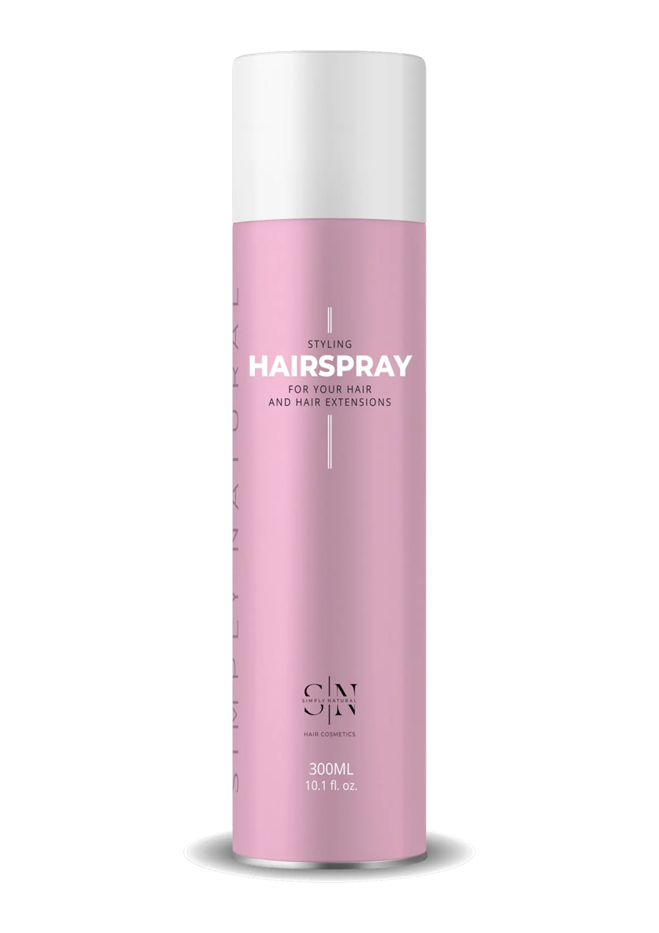 Simply natural hårspray i rosa och vit flaska