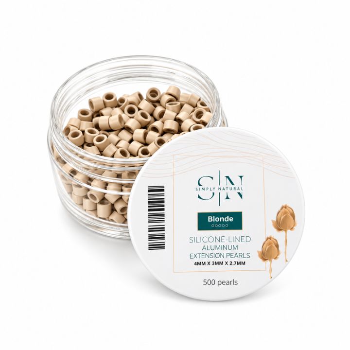 Simply Natural Pearl mikroringar 4 mm blond, 500 st