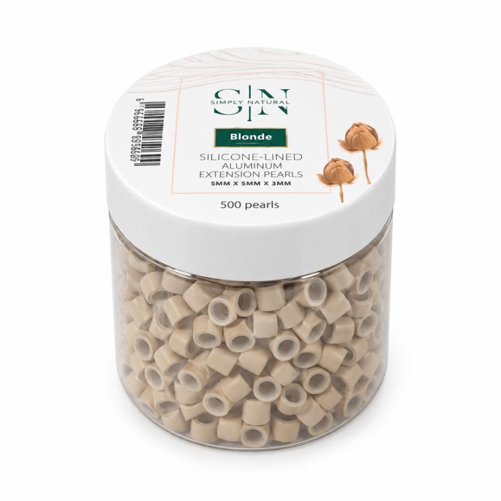 Simply Natural Pearl mikroringar 5 mm blond, 500 st