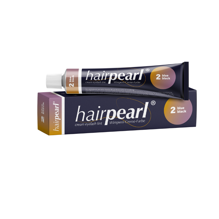 "HairPearl No 2 Blue Black – Professionell ögonbryns- och fransfärg för en djup blåsvart nyans."