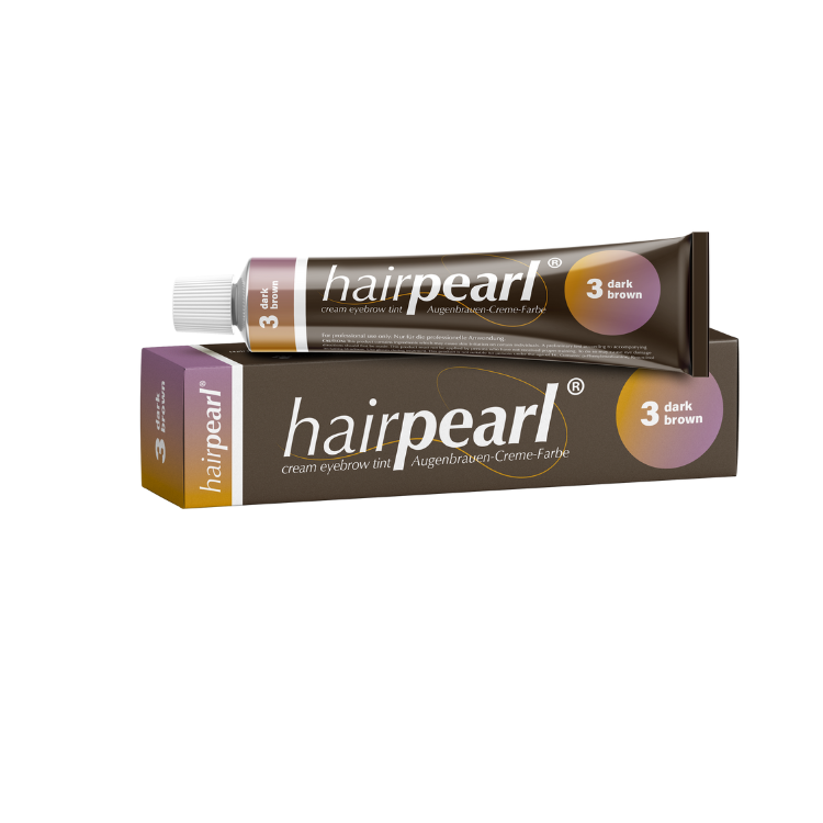 "HairPearl No 3 Dark Brown – Professionell ögonbryns- och fransfärg för en djup mörkbrun nyans."