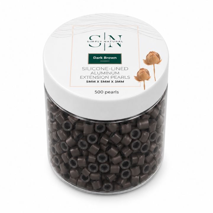 Simply Natural Pearl mikroringar 5 mm mörkbrun, 500 st