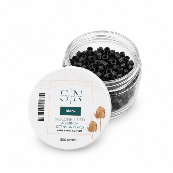 Simply Natural Pearl mikroringar 4 mm svart, 500 st