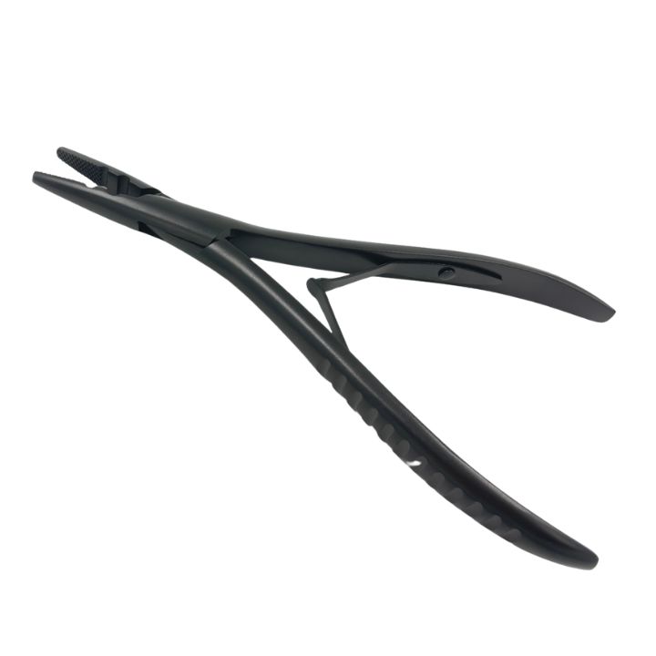 Svart Simply Natural Pearl Weft tång med smal spets