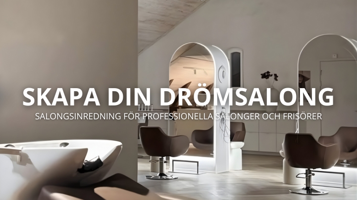 Modern salongsinredning för frisör –  frisörstolar och arbetsbord från Lombard