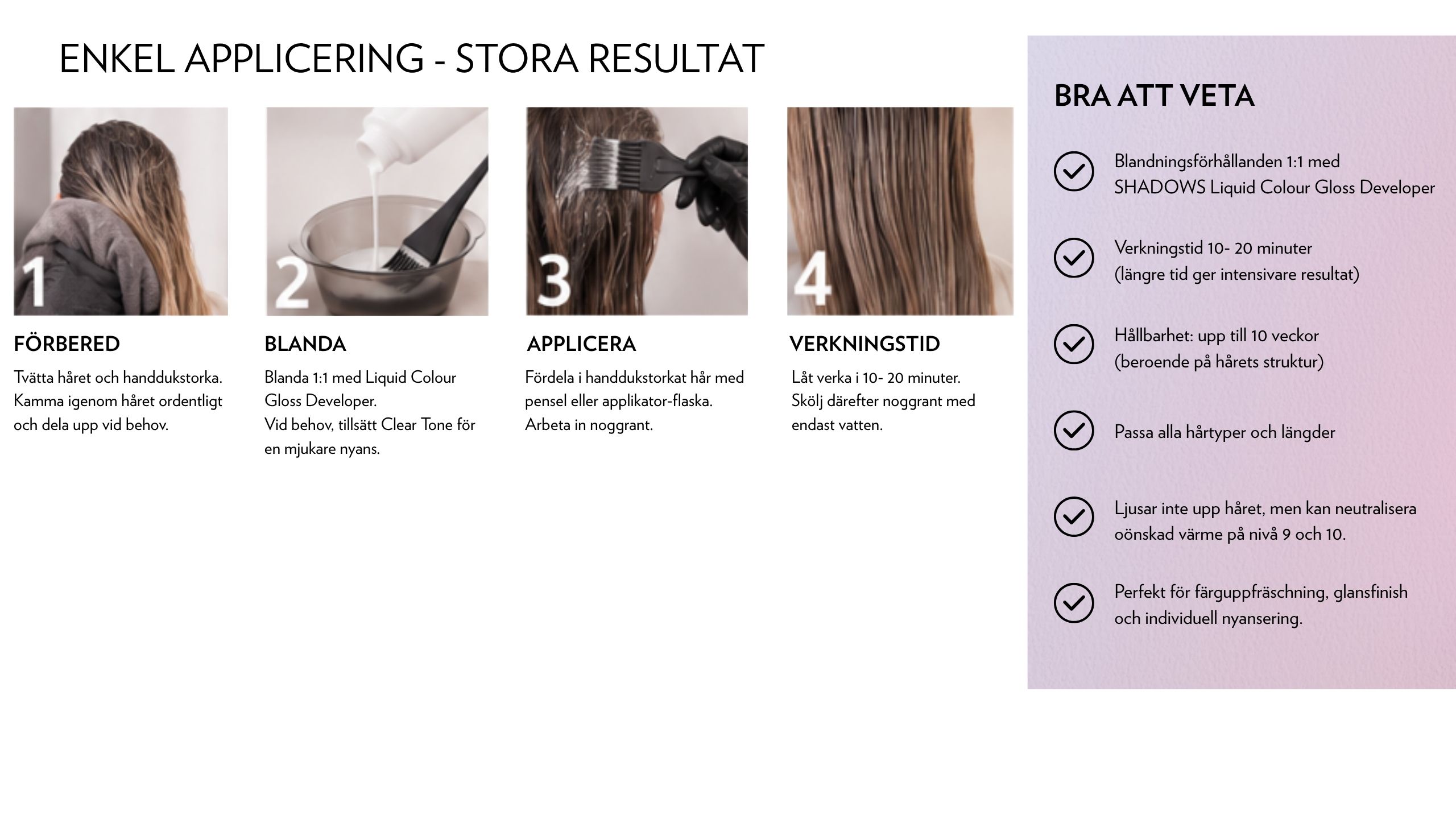 GLYNT Shadows Liquid Colour Gloss – blandning, applicering och verkningstid