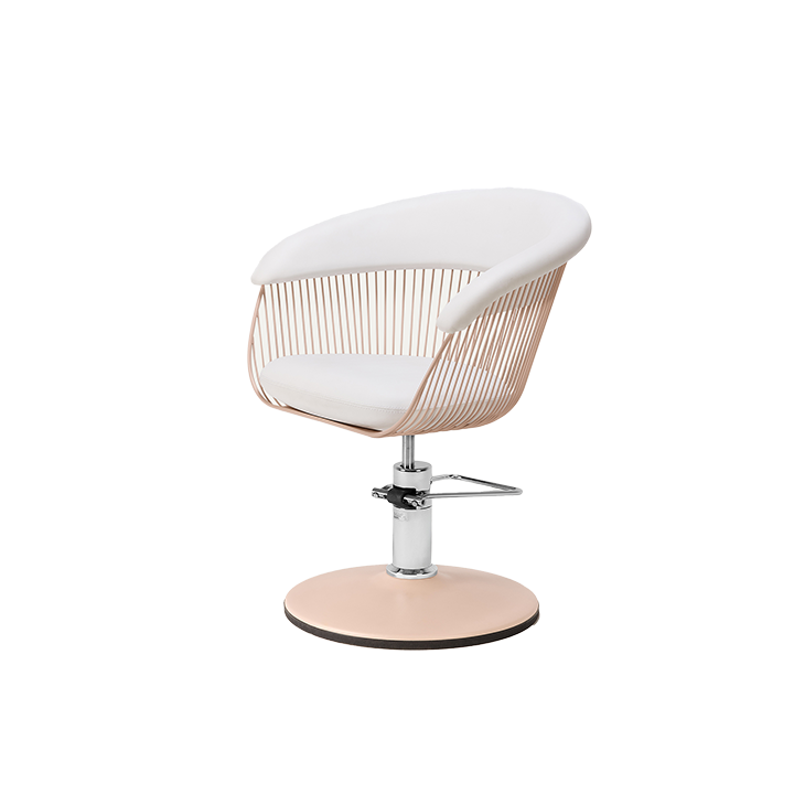 Frisörstol beige salongsinredning