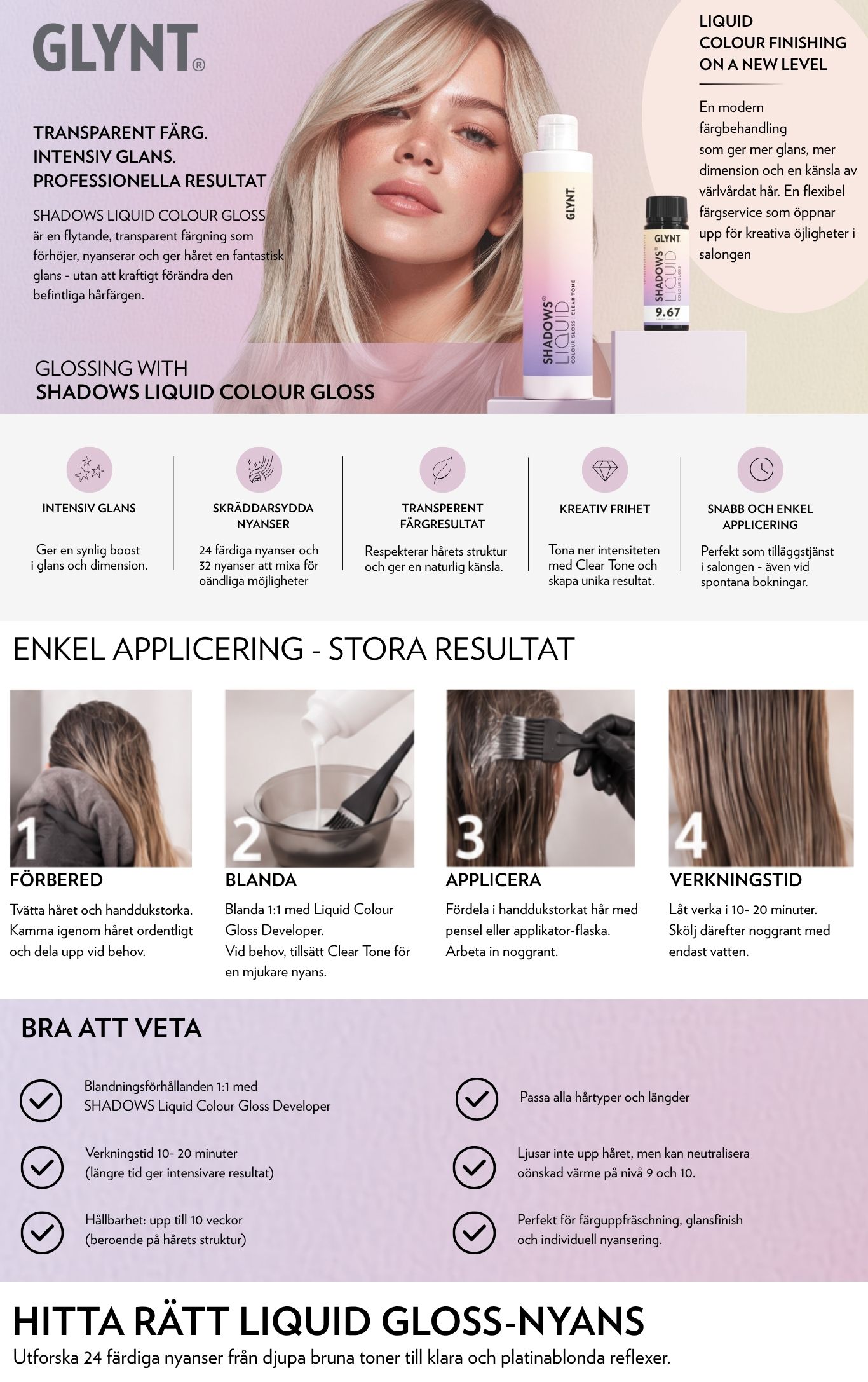 GLYNT Shadows Liquid Colour Gloss – professionell glossing, nyansering och applicering